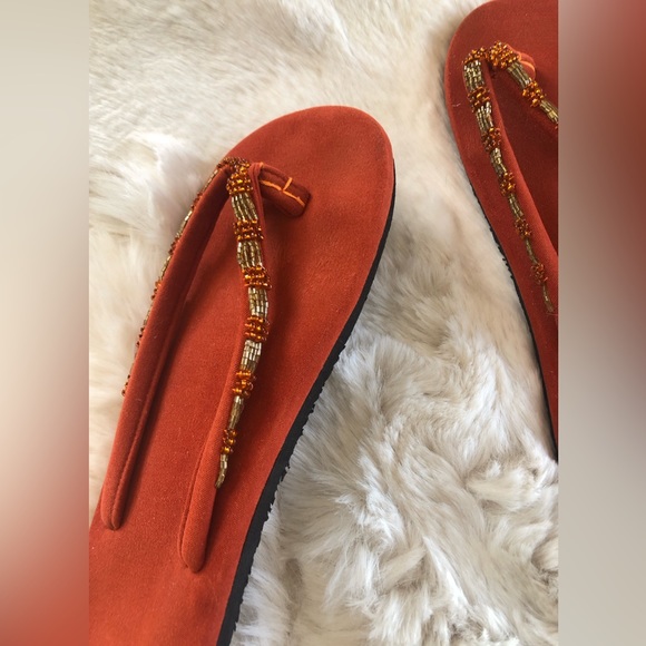 Beaded Orange Sandals, Quite Comfortable - Picture 8 of 15